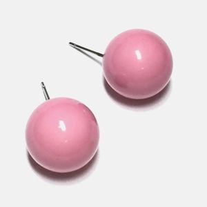 #U13 New Ball Pink Stud Earrings with Stainless Steel Posts Small